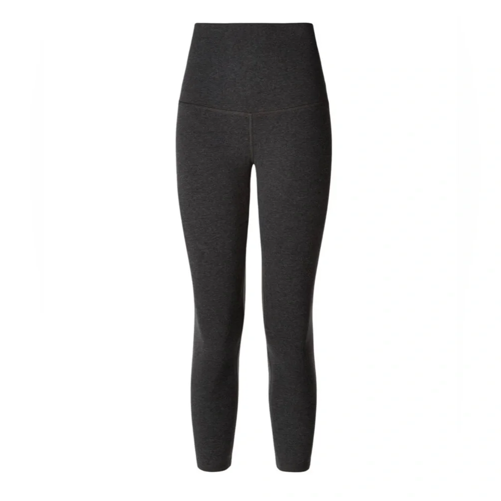 Lululemon Wunder Under Practice Cotton Roll Down Practice Cotton Heather Black 6